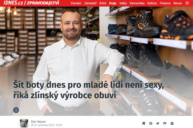 Šít boty dnes pro mladé lidi není sexy, říká zlínský výrobce obuvi